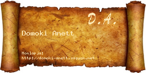 Domoki Anett névjegykártya